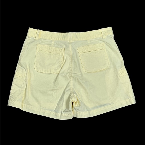 Women's Lee 10 Medium Chino Khakis Shorts Pastel Yellow Twill High Rise Stretch - Picture 5 of 8